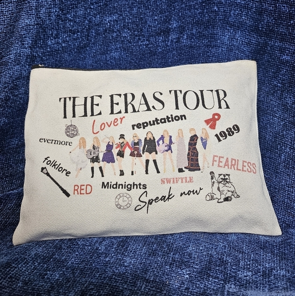 T Swift Eras Tour Pencil Pouch Cotton Canvas Zipper